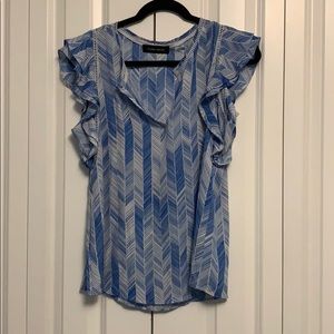 Blouse, Blue & White, Ivanka Trump, Size M